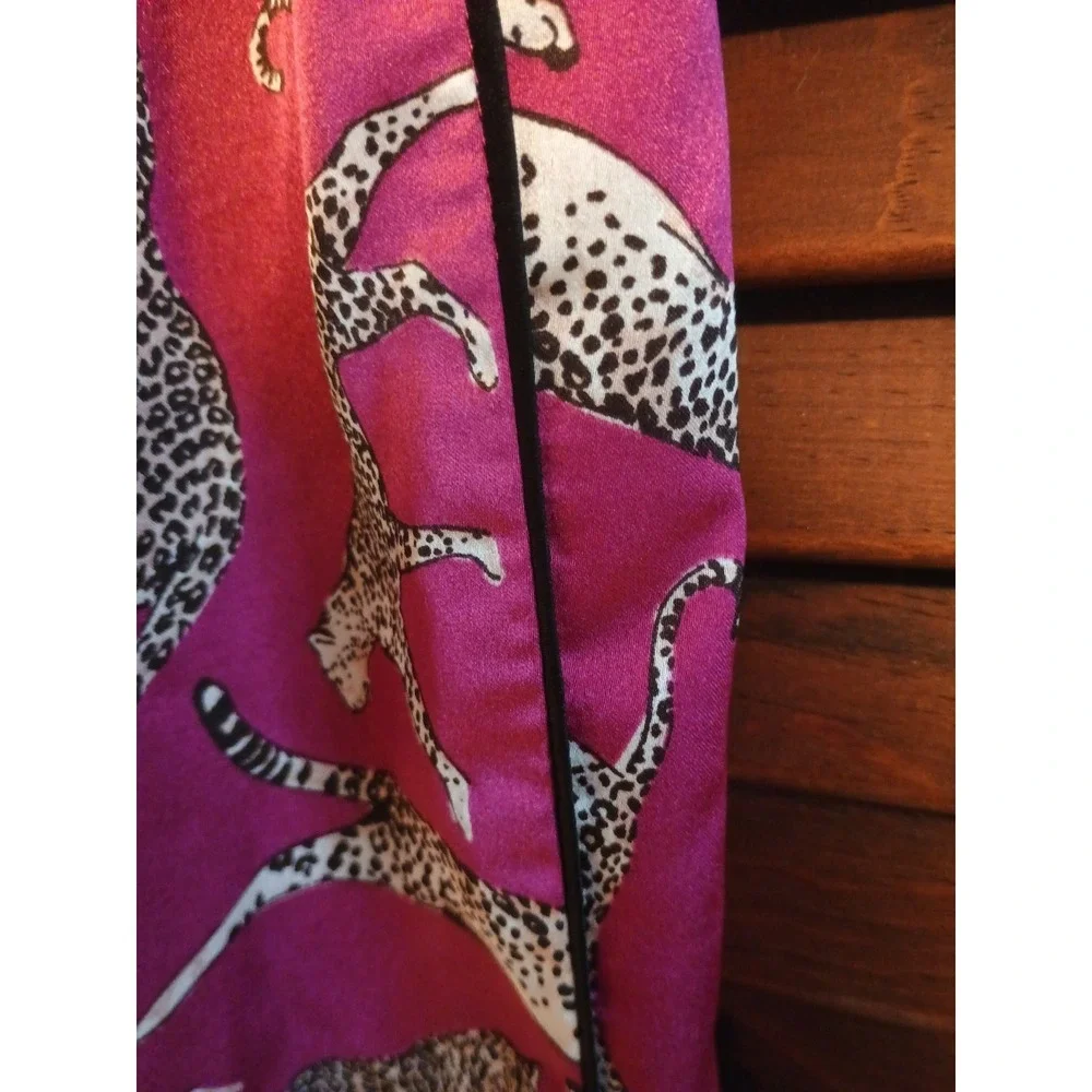 Ann Taylor Loft - Tigers Hot Pink Fushia Sleep Pants Drawstring Size Small Silky
